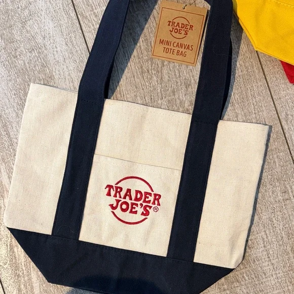 Trader Joe's Mini Tote Bag Set - Red, Yellow, Green, Blue - Picture 5 of 5